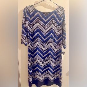 Size Large Studio One New York Dress Royal Blue/Black/White